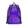 Rugzak Blue Purple Zebra Teen Animal Print Breatable Backpacks Polyester Kawaii School Tags Travel Designer Rucksack