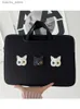 Altri accessori per computer Ins Cat Black Black Laptop Borse Borsa Notebook Case Powder 11 13.3 13.6 14 15 15.6 In MacBook Air Pro Case di bombe con borse iniziate Y240418