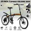 Bikes 20 Inch Folding Bicyc Variab Speed Doub Disc Brake Adult Outdoor Cycling Alloy Integrated Wheel Road Mountain bike L48