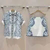 Two Piece Dress White Floral Printed Short Sleeve Shirt med miniklänning