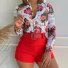 Женские спортивные костюмы 1 Set Blouse Shorp