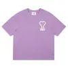 T-shirt de créateur 24ss pour hommes Amis Amis T-shirt de luxe Summer Coton pur haïkyuu coeur rouge classique un modèle brodé de T-shirt T-shirt T-shirt 3101