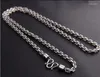 المعلقات الحقيقية S925 Sterling Silver Necklace Fashion Classic Thai Domineering 4mm Sweater Chain Jewelry