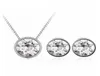 Kristallen van Rovski Round Hanger ketting Stud -oorbellen ingesteld voor vrouwen 2018 sieraden set Moeder Gift9418089