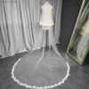 Bijoux de cheveux de mariage Real photos Veil de mariage avec perles 3d fleurs 2 couches 3m de long Veil nuptial avec fard à joues