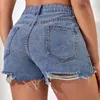 Kvinnors shorts sexig casual rippad denim kvinna 2024 hög midja oregelbunden tofs smal sommar jeans koreanska mode streetwear