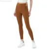 desginer als yoga aloe pant leggings عارية على الوجهين مع جيوب جانبية للياقة النسائية مرونة عالية وسروال ركوب الدراجات الرياضية الضيقة