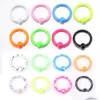 Neusringen noppen 10 st/lot kleur gemengde kaart balring roestvrij staal labret lip piercing sieraden vrouwen mode drop levering body dhxba