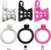 Apparents appareils de chasteté de cage à la chasteté avec lock-chasteté de résine karabiner pour hommes pénis cage mandeau de poisson sombre conception de serrure, bonne dissimulation, sm sexe toys (noir)