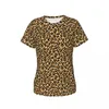 Women's T Shirts Classic Leopard T-Shirts Animal Spots Print O Neck Street Style Oversize Shirt Short Sleeve Woman Y2K Tee Summer Tees