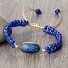 Strand Natural Blue Lapis Lazuli Stone Bracelet de 4 mm de 4 mm de braceletes de amizade artesanais de amizade