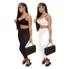 Mulher Mulheres Pantagens de duas peças Conjunto de tanques impressos de lua Tracksuit Sexy Bodycon Pant Sets Top Top Top e Long Pants