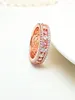 Кластерные кольца, покрытые розовым золотом, двухтологическое Diamond 925 Серебряное кольцо с высоким содержанием углерода в стиле женского стиля Instagram в Instagram
