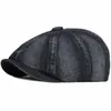 Qxts Berets Berets Men Men Women Flat Cap Hat вымытая хлопковая джинсовая кепка винтаж художник художник Beret Hat Unisex Octagonal Newsboy Cap D24418