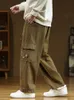 Pantalons de cargaison automne multi-poches en coton pantalon large décontracté vêtements de travail masculin pantalon droit lâche grande taille 7xl 8xl 240416