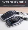 BMW 5 7シリーズG11 G12 G30 G31 G32 I2 I8 X3 X5 X7 X4 LEDディスプレイキーシェルABSカーボンファイバーの車のリモートキーケースカバーホルダー