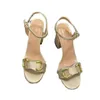 Sandals designer raffigurante Women Beach Summer Colors Solid Colors Tessuto Scarpe da design in pelle Lettere alla moda Teli in metallo oro Classico SH017 C4