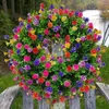 Fleurs décoratives couronnes de fleurs artificielles mariages d'été 35 cm toutes saisons anniversaires décor eucalyptus ferme à l'intérieur