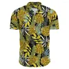 Chemises décontractées pour hommes Hawaiian Flower Men Imprimé avec une manche courte pour les vêtements de mode coréens Costumes surdimensionnés Tops Vente florale