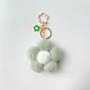 Keychains Lanyards Flower Hairball Keychain Cute Plush Bag Key Ring Pendant Color Creative Sunflower Pendant Individualization Couple Gift