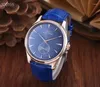 Zegarek 42 mm Wysokiej jakości męskie automatyczne zegarek mechaniczny szafir czarny niebieski skórzany, świecące różowe złoto proste białe tarcze