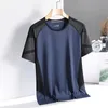 Szybka sucha sportowa koszula męskie krótkie rękawy Summer Casual Patwork Oversize 3xl top tees Gym Tshirt Tshirt Ubrania 240416