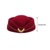 4Q8Q Berets Stewardess Hat Beret Hat Kobiety Air Hostesses Hat Party Cosplay Formal Mundur Caps Akcesorium Kosticie Hats D24418