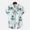 Casual shirts voor heren Hawaiiaanse plaid planten shirt voor mannen zomer oversized short mouw 3d print t tops streetwear revers blouse mannelijke kleding