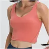 Yoga outfit llig tanktop u bra dames zomer y t shirt vaste crop tops mouwloos modevest 17 kleuren drop levering sporten out ot0xn