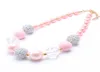 Fashion Baby Kid Chunky Necklace Peach Pink Color Cute Kid Bubblegum Chunky Bead Necklace Girl Children Jewelry2073922