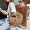 Shoulder Bags Big Round Straw Rattan Totes For Women 2024 Summer Female Beach Simple Travel Purses And Handbags Bohemian