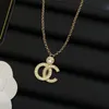 Logo d'origine Femmes Fashion Designer Collier LETTRE LUXURES Collier Diamants Callier Callssic Taille Pendants Colliers For Lady