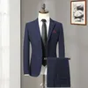 Herrdräkter Clearance Treatment (Blazer Western Pants) Fashion Business Gentleman italiensk butiksbutikbröllop Hosting Suit 2-stycken