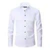 Chemises décontractées pour hommes Plus taille 7xl 6xl Haute élasticité Shirt Spandex Spandex Men Slim Fit Color Social Formel Robe Social