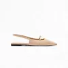 Slingback in pelle piatta a punta per donne Balletti estivi Sandals Casual Flaves Sandals Elegant Party Flat 240411