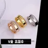 High -End -Schmuckringe für Vancleff Womens gegen Gold Dicke plattiert 18k Kaleidoskop Signature Klee Ring Fashion Ring Original 1: 1 mit echtem Logo