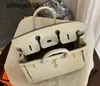 Brknns Handbag en cuir authentique 7a Handswen blanc avec crocodile pour 25 luxe3m1n