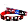 9 Styles Trump 2024 Silicone Armband Party Favor America Flaggat armband 0418 0423