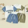 Ensembles de vêtements Été Vêtements de bébé pour enfants pour garçons shorts fixés par lettre d'arrivée broderie T-shirt à manches courtes 2 PCS