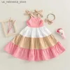 Девушка платья 3 цвета летних модных детских детей и девушек платья цвето