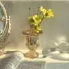 Vasos vaso house decoração de flores panela europeia decoração terrário de armazenamento moderno maquiagem de escova de vidro de vidro