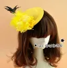 Chapeaux chapeaux nuptiles jaunes accessoires de fête de mariage mignon de la mariée fascinateur de mariage voile voiles spécialocaasionhats de mariage chapeau vei