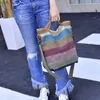 "Sac pour femmes décontractées - sac à main en toile artistique simple avec des styles de bodal à épaules simples, sac de toile patchwork multi-compartiment