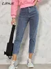 Damesjeans CJfhje Skinny Harem Pants Fashion High Taille Vintage Blue Denim broek Vrouwelijke Casual herfst Black Streetwear Women