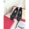 Ballet Tino Style Tie Stud Girl Version High Version Fairy Ballerinas Cross Buckle Flat Femmes Bow Shoe Rivet Bottom Shoes Shallow Cut Single Hob4