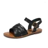 Lässige Schuhe Großgröße Sommer Frauen 1 cm Plattform 1,3 cm Low Heels Sandalen Lady Leichte bequeme weibliche Mode Feiertag Roman