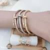 High Quality Luxury Bangles Unique Rose Gold Diamond Bracelet Ring Jewelry Set Female Bangle Screw Nail Zircon