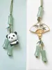 Keychains Lanyards 2023 Lucky Panda Anime Phone Pendant Charms Keychain 액세서리 용 대나무 스트랩 끈 끈 중국어 스타일