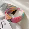 Hårgummiband färgglada knut pannband för kvinnor flickor huvudband mode tvättar hårband kvinnliga hårband hoop huvudkläder hår tillbehör y240417