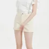 女性のショートパンツベージュY2K女性デニムがロールアップハイウエスト韓国オフィスジーンズサマーカジュアルタイトラップヒップエラスティックパンツ